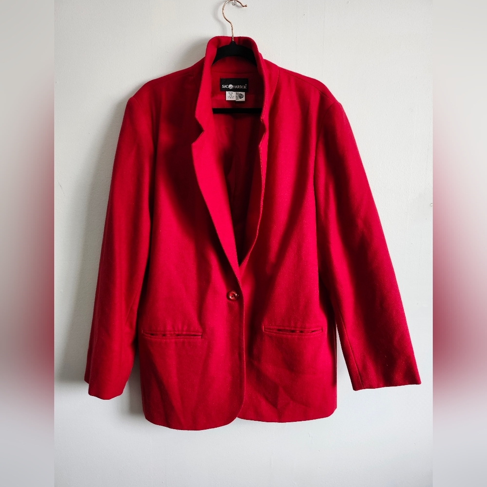 Vintage Red wool Sag Harbor blazer size 18